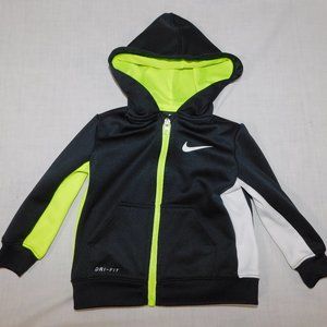 Nike Black White Yellow Hooded Full Zip Track Jacket 18 months